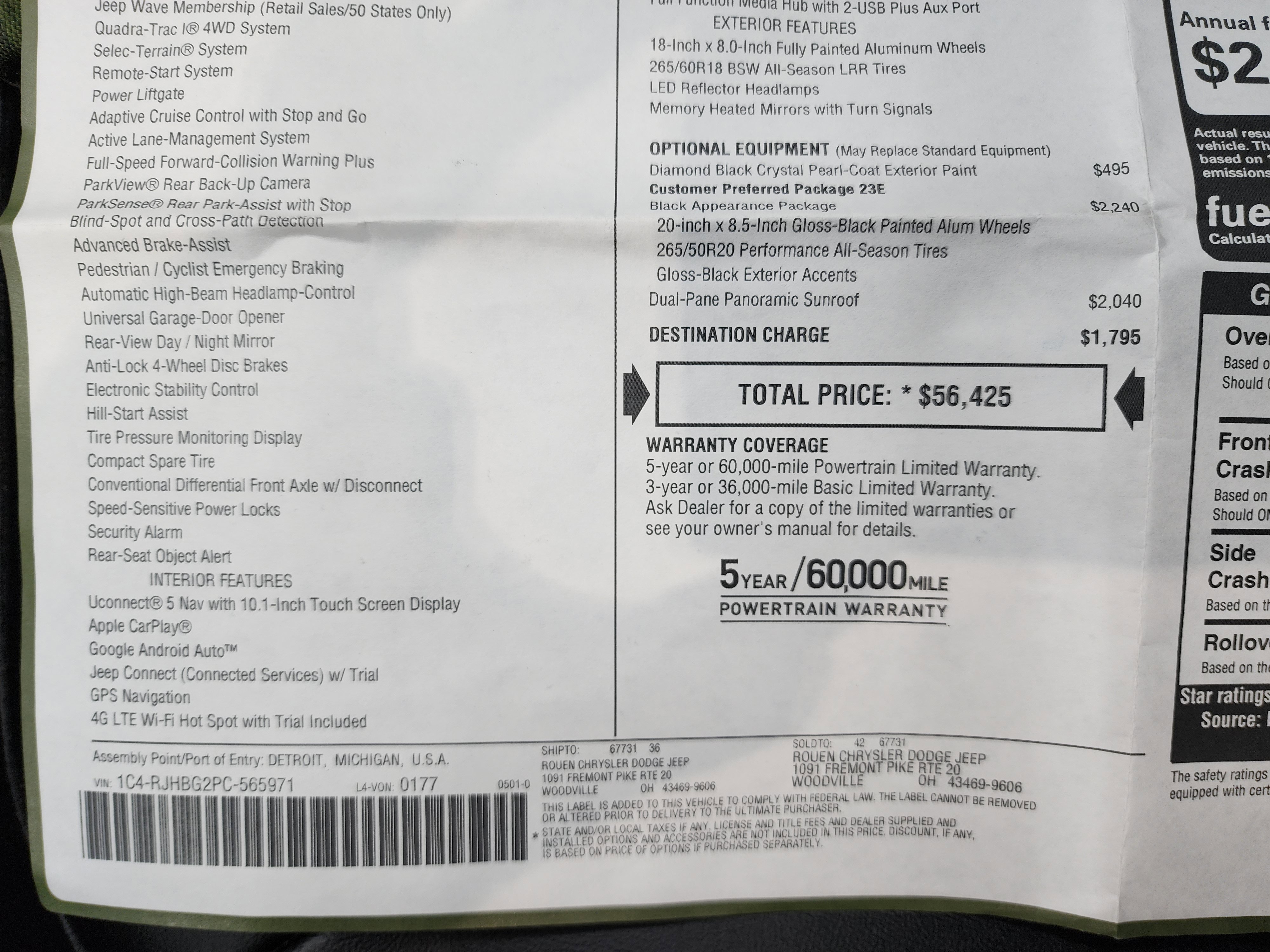 Used 2023 Jeep Grand Cherokee Limited w/ Black Appearance Package image 48