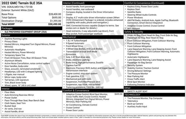 Used 2022 GMC Terrain SLE image 29