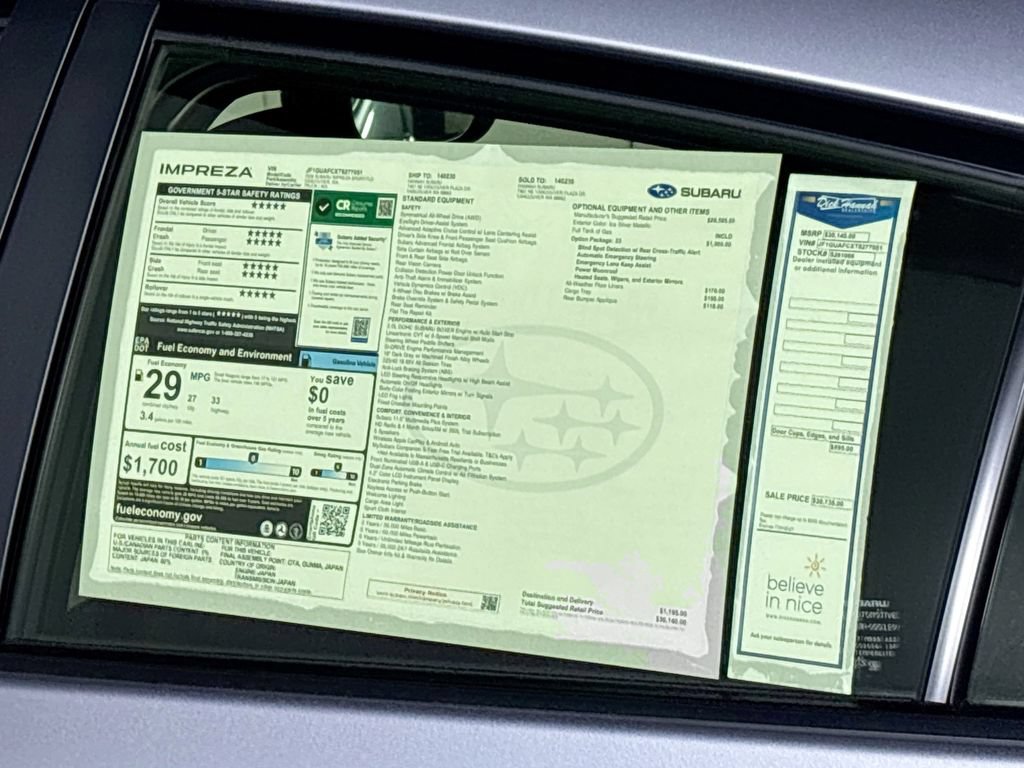New 2026 Subaru Impreza 2.0i Sport AWD/4WD image 24