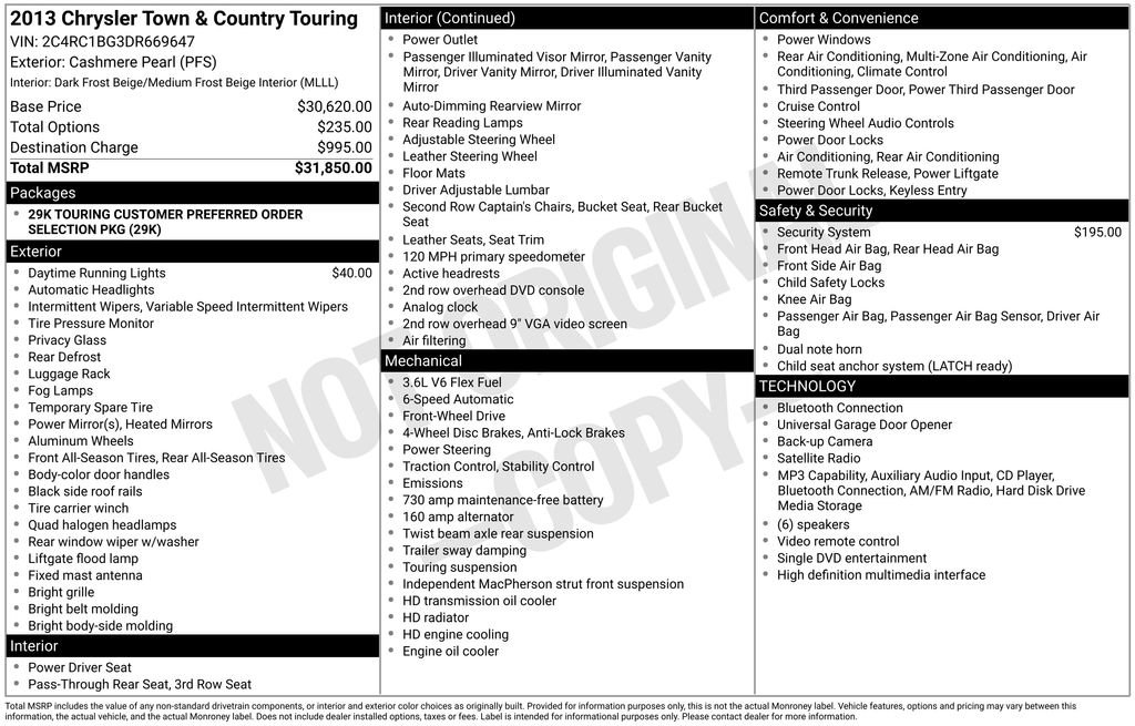 Used 2013 Chrysler Town & Country Touring FWD image 11