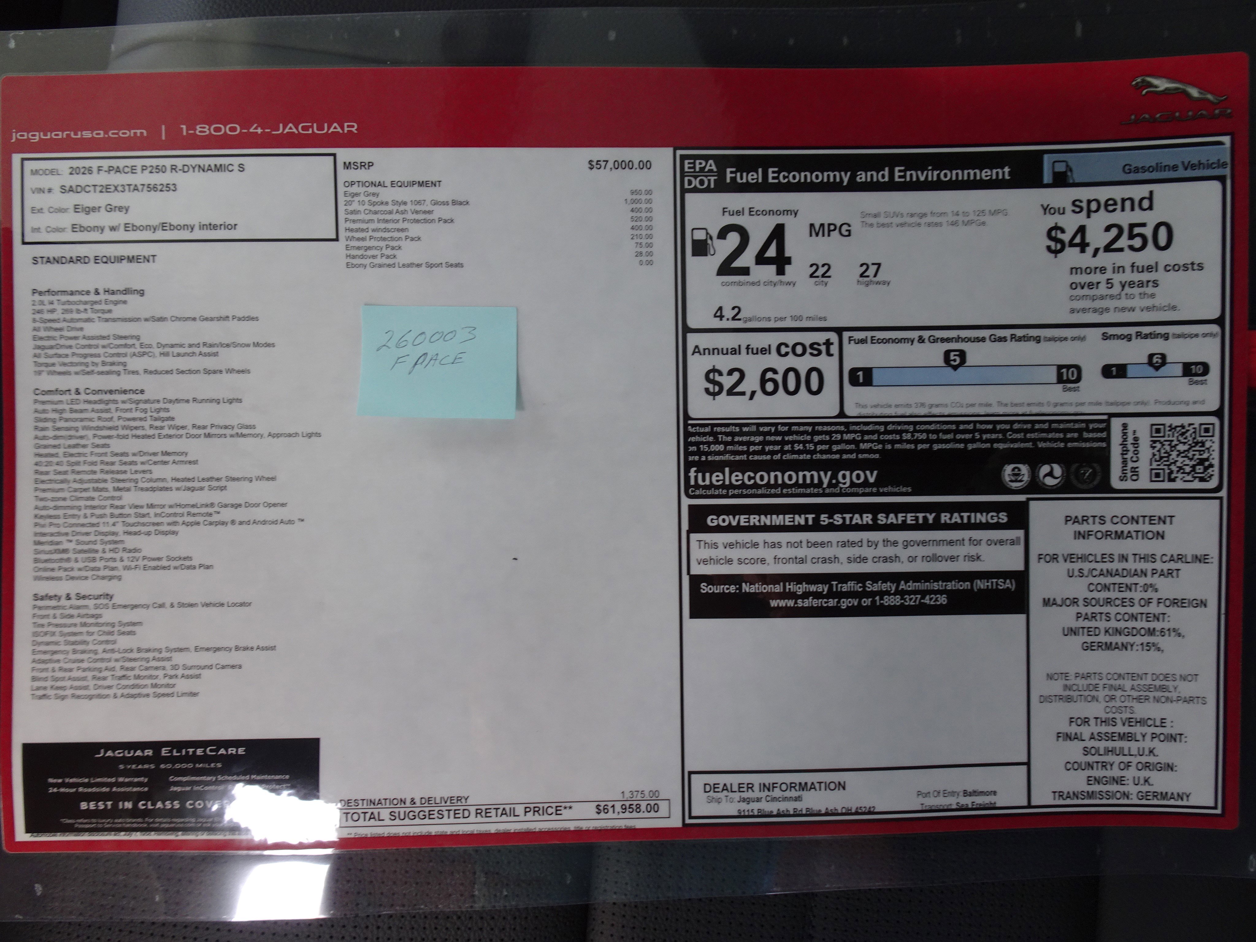 New 2026 Jaguar F-PACE R-Dynamic S image 6