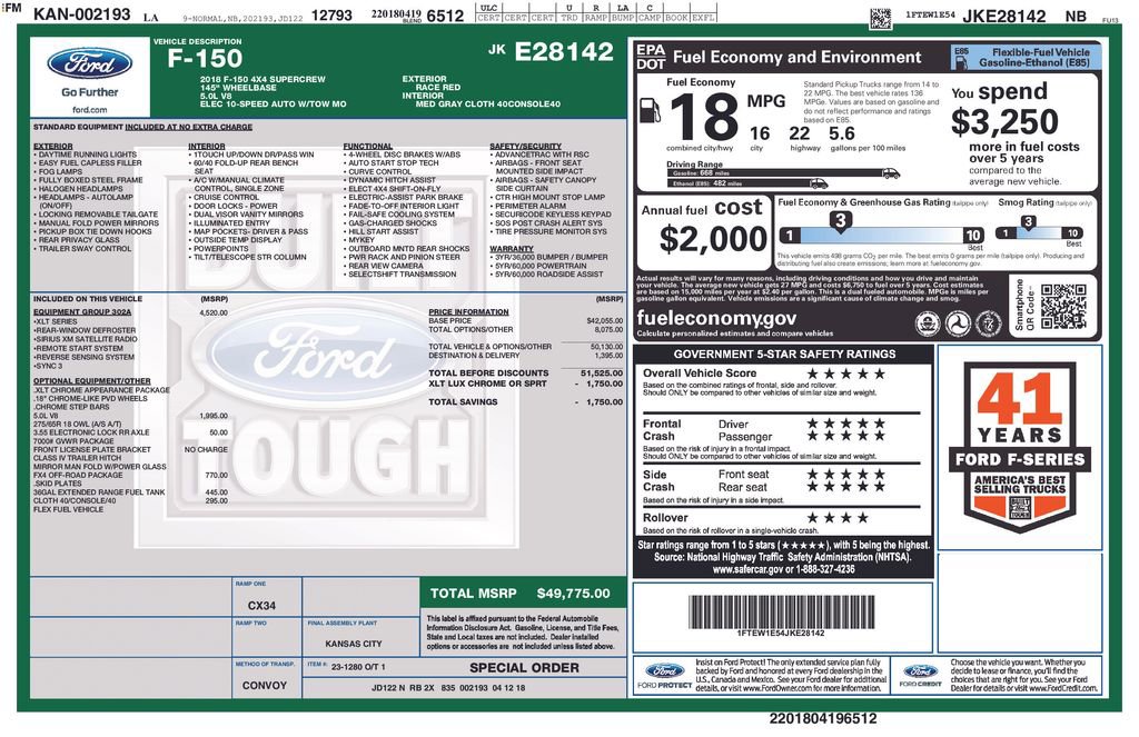 Used 2018 Ford F150 XLT w/ Equipment Group 302A Luxury AWD/4WD image 23