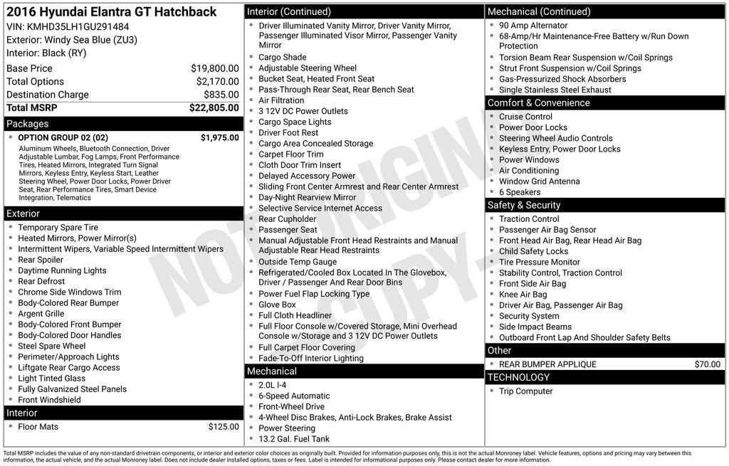 Used 2016 Hyundai Elantra GT w/ Option Group 02 image 39