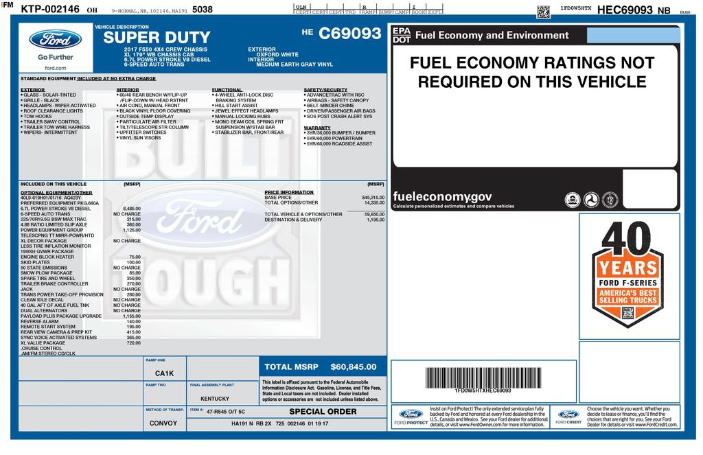 Used 2017 Ford F550 4x4 Crew Cab Super Duty image 17