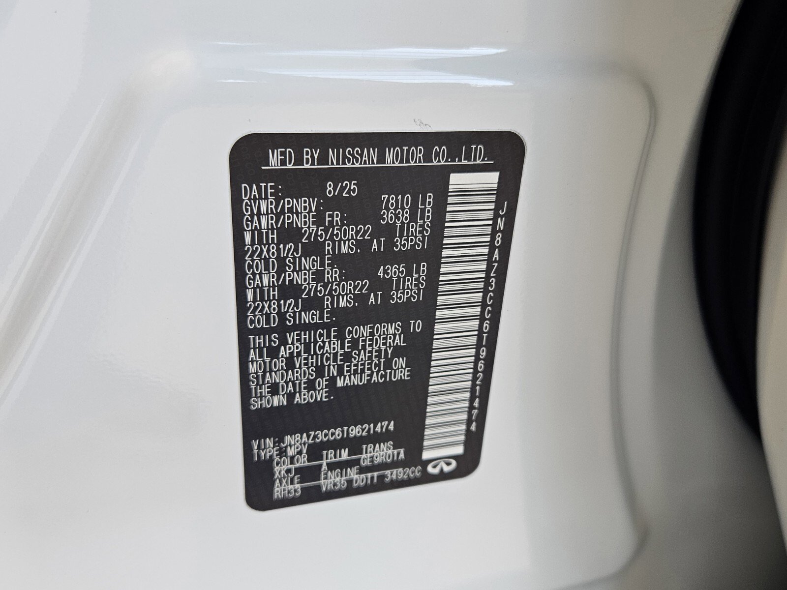 New 2026 INFINITI QX80 Autograph w/ Premium Cargo Package image 23