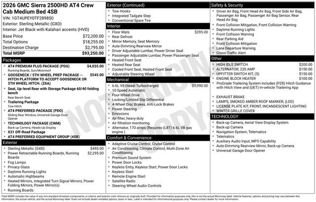 New 2026 GMC Sierra 2500 AT4 w/ AT4 Premium Plus Package AWD/4WD image 29