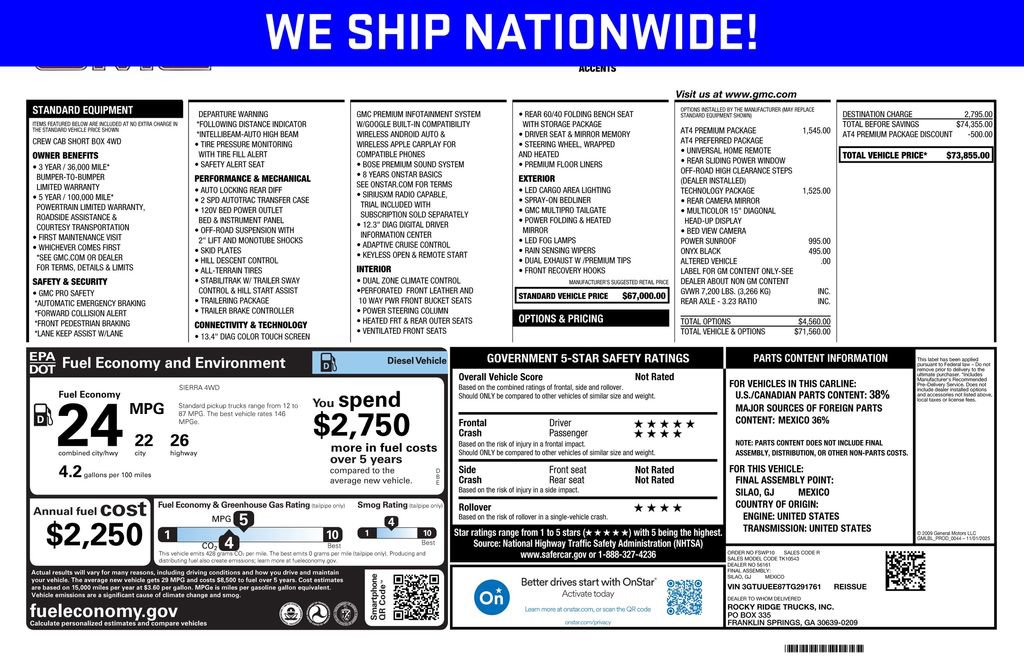 New 2026 GMC Sierra 1500 AT4 w/ AT4 Premium Package AWD/4WD image 1
