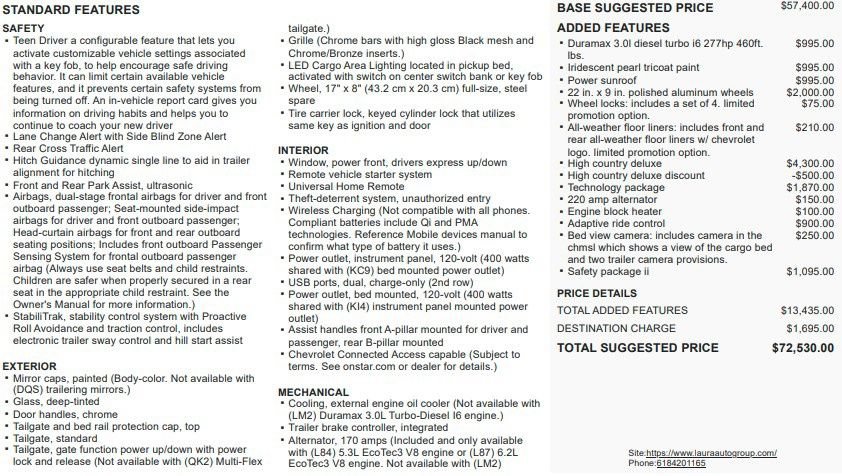 Used 2021 Chevrolet Silverado 1500 High Country w/ Technology Package AWD/4WD image 2