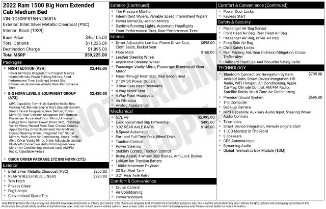 Used 2022 RAM 1500 Big Horn w/ Night Edition AWD/4WD image 27