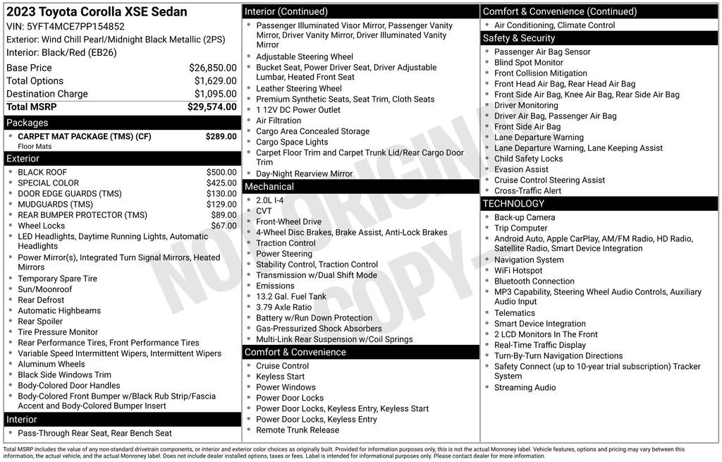 Certified 2023 Toyota Corolla XSE w/ Carpet Mat Package (TMS) FWD image 33