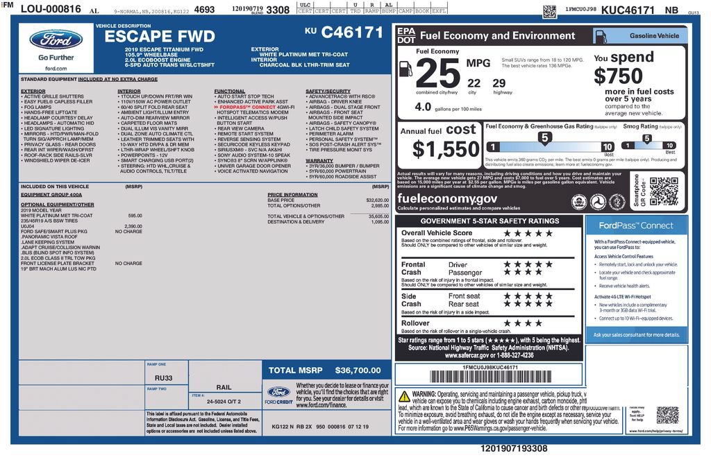 Used 2019 Ford Escape Titanium FWD image 5
