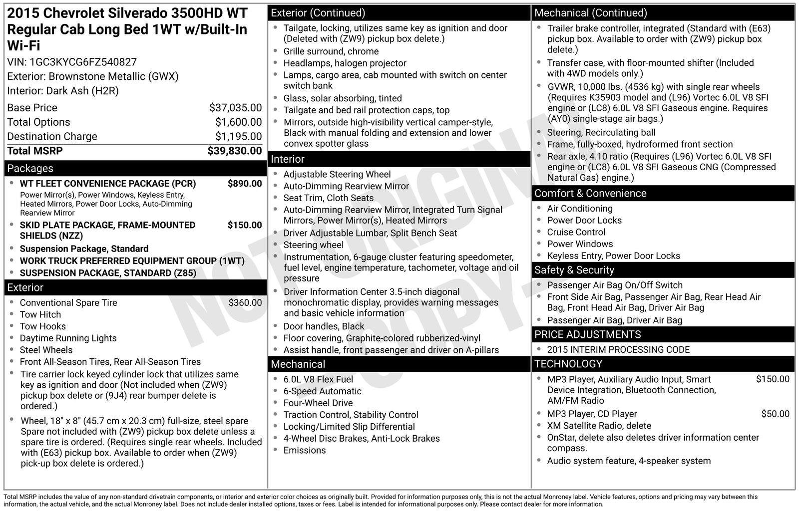 Used 2015 Chevrolet Silverado 3500 W/T w/ WT Fleet Convenience Package AWD/4WD image 3