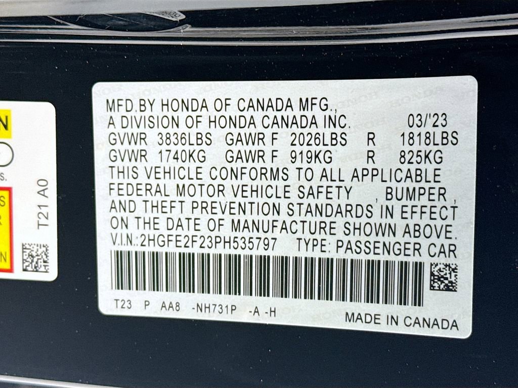 Certified 2023 Honda Civic LX image 35