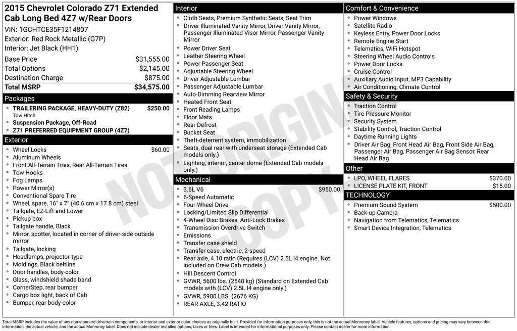 Used 2015 Chevrolet Colorado Z71 AWD/4WD image 63
