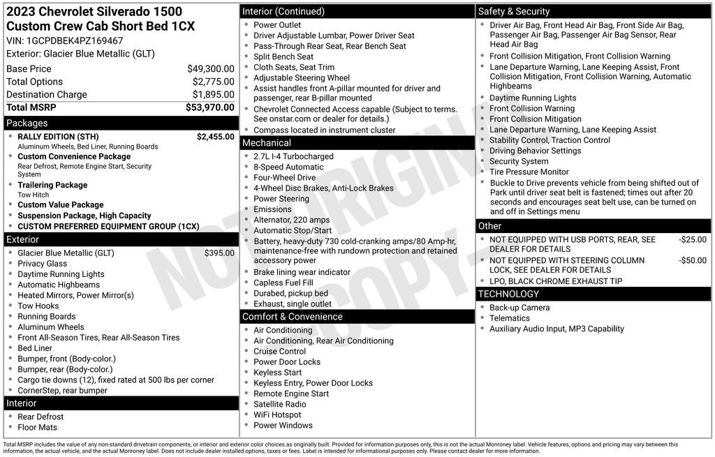 Used 2023 Chevrolet Silverado 1500 Custom w/ Rally Edition AWD/4WD image 34