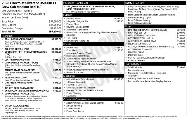 Used 2026 Chevrolet Silverado 3500 LT w/ Trail Boss Package AWD/4WD image 25