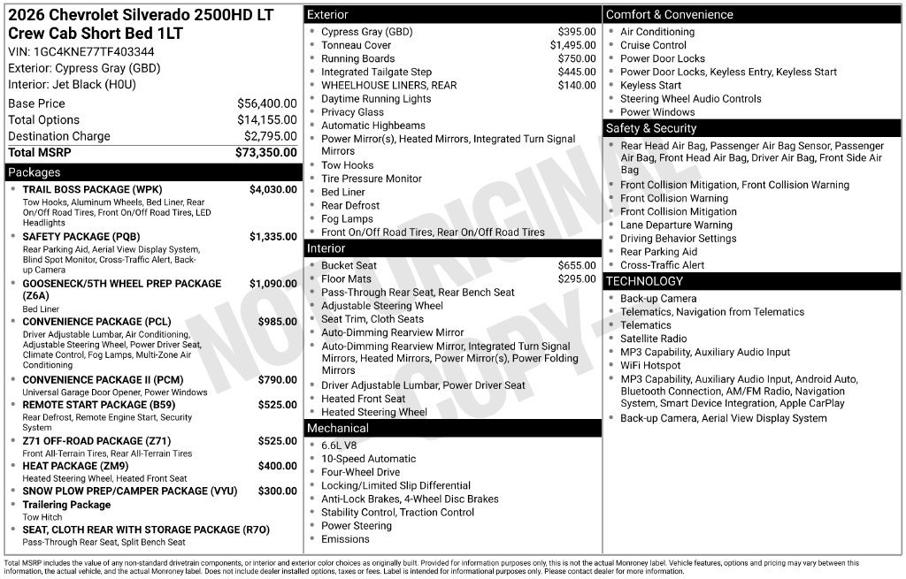 New 2026 Chevrolet Silverado 2500 LT w/ Trail Boss Package AWD/4WD image 5