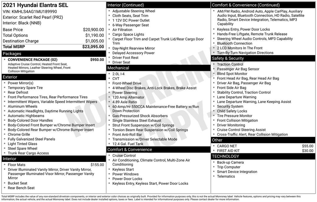 Used 2021 Hyundai Elantra SEL w/ Convenience Package FWD image 42