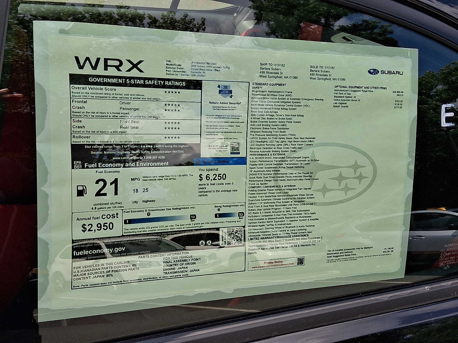 New 2026 Subaru WRX Limited AWD/4WD image 23