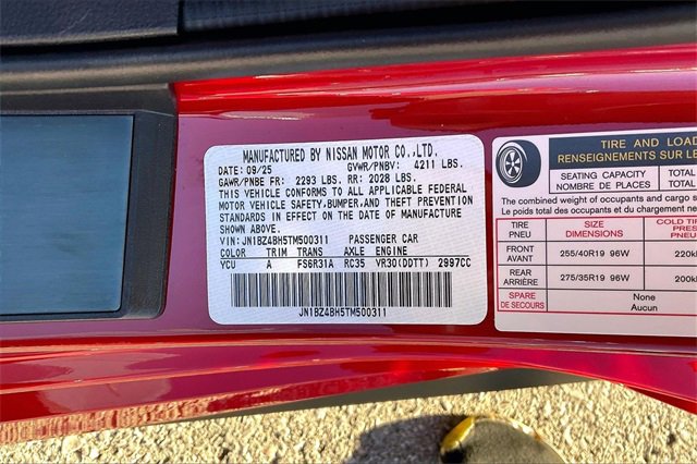 New 2026 Nissan Z Performance w/ Floor Mat Package image 8