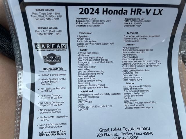 Used 2024 Honda HR-V LX image 27