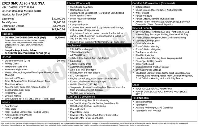 Certified 2023 GMC Acadia SLE w/ Driver Convenience Package image 2