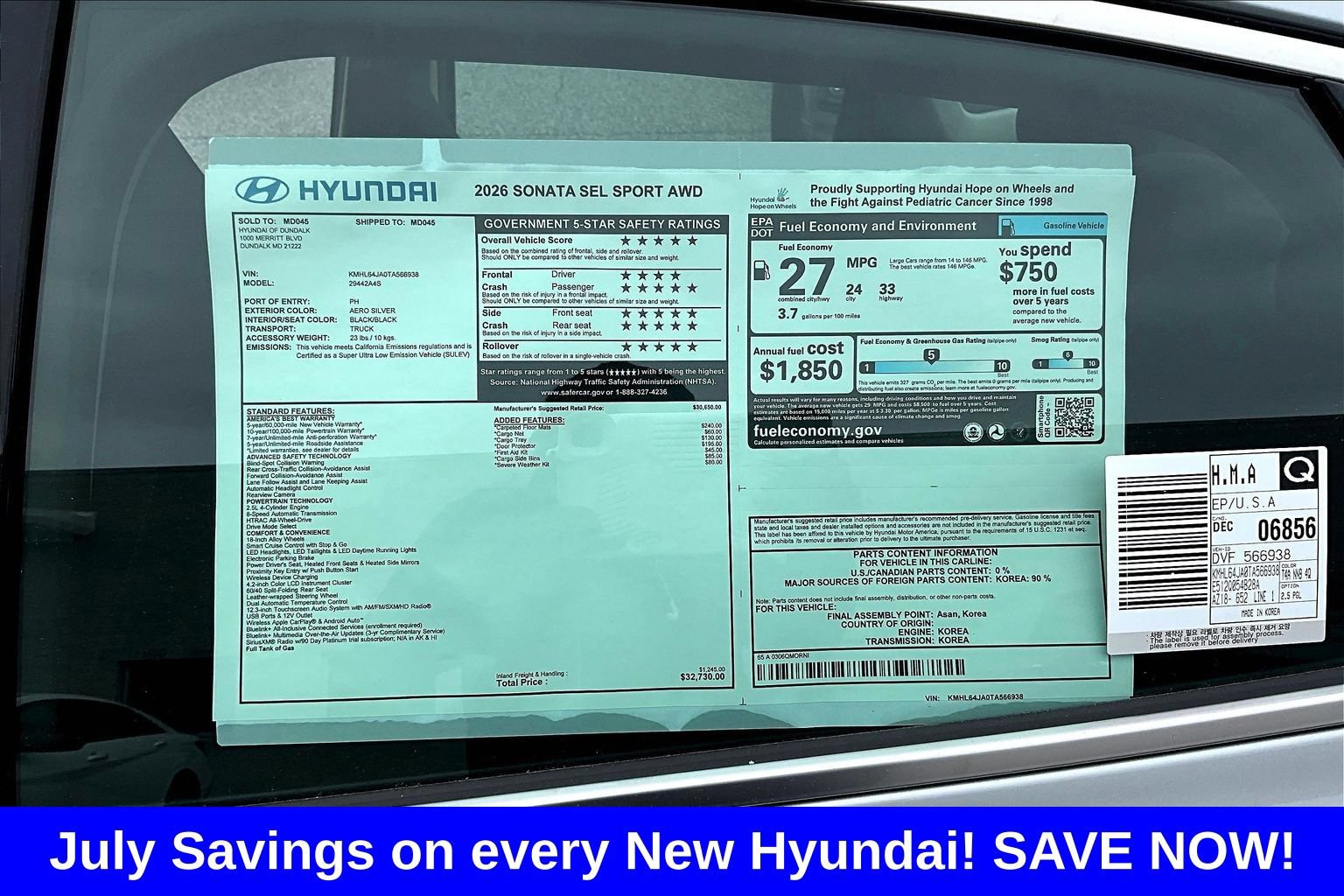 New 2026 Hyundai Sonata SEL AWD/4WD image 17