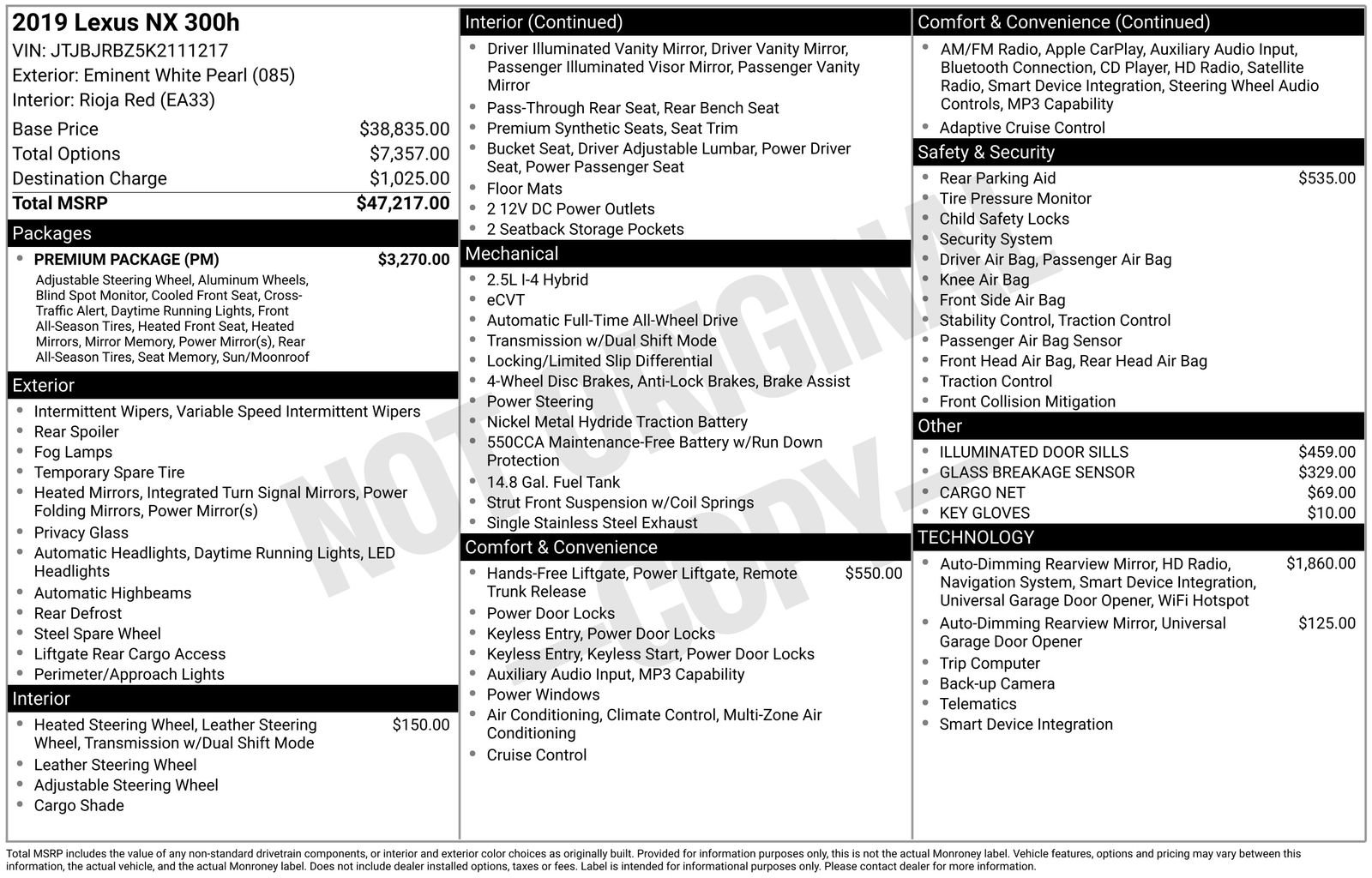 Used 2019 Lexus NX 300h AWD w/ Premium Package image 3