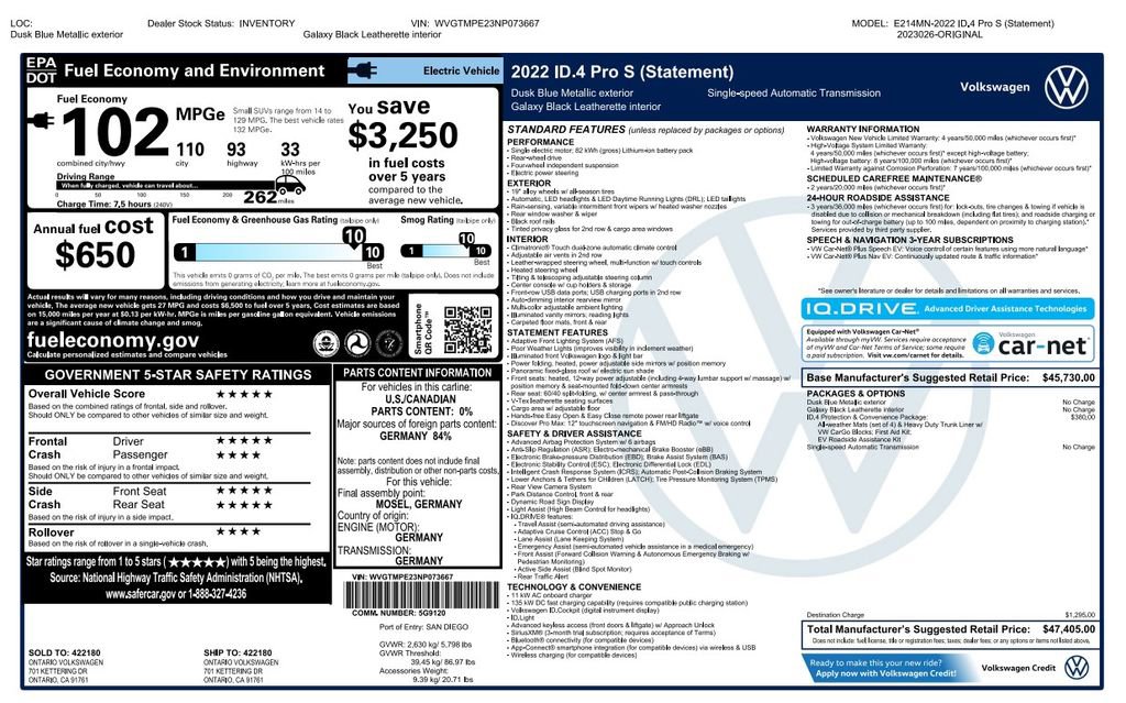 Used 2022 Volkswagen ID.4 Pro S RWD image 3
