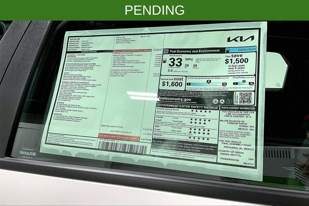 New 2025 Kia K4 LXS FWD image 34