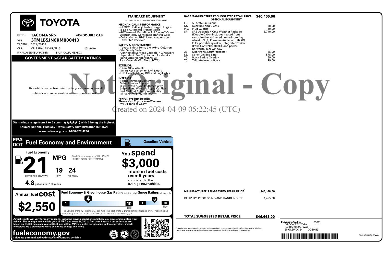 Used 2024 Toyota Tacoma SR5 AWD/4WD image 11