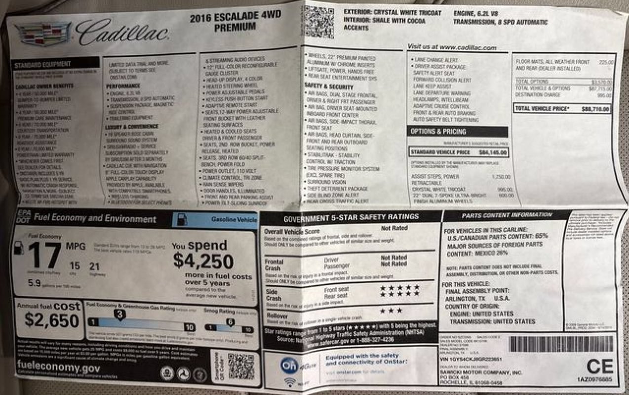 Used 2016 Cadillac Escalade Premium AWD/4WD image 50