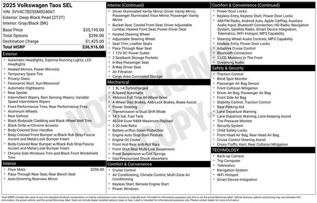Used 2025 Volkswagen Taos SEL image 36