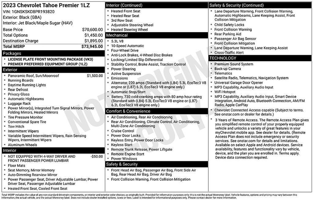 Used 2023 Chevrolet Tahoe Premier AWD/4WD image 50