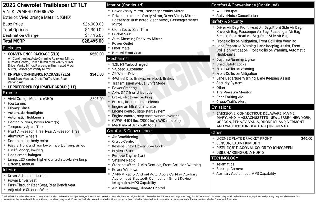 Used 2022 Chevrolet TrailBlazer LT w/ Convenience Package image 10