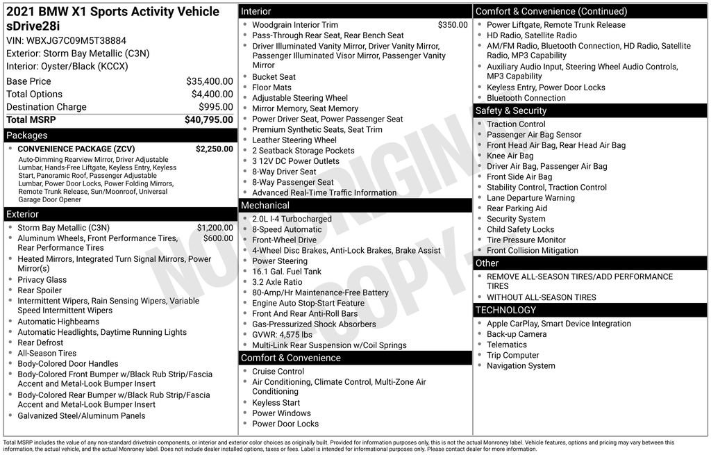 Used 2021 BMW X1 sDrive28i w/ Convenience Package FWD image 30