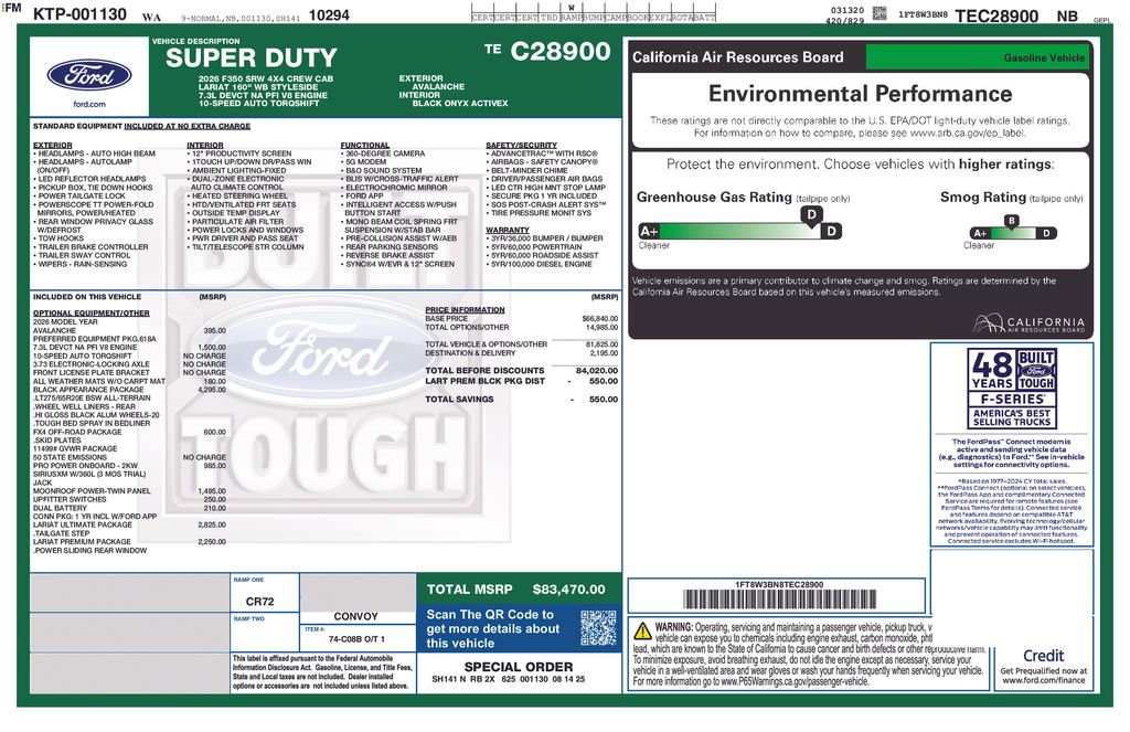 New 2026 Ford F350 Lariat w/ Black Appearance Package image 8