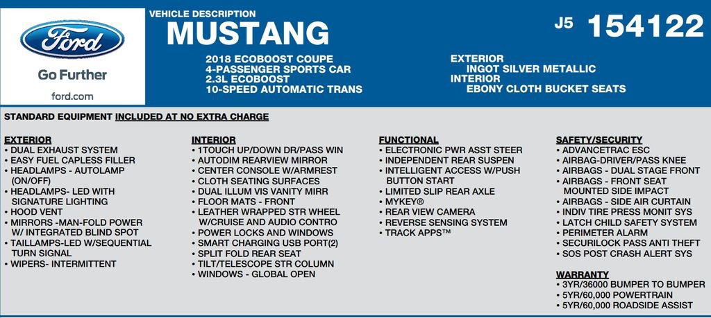 Used 2018 Ford Mustang Coupe w/ Equipment Group 101A image 16