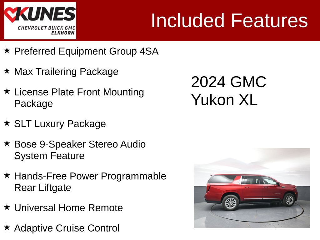 Used 2024 GMC Yukon XL SLT w/ SLT Luxury Package AWD/4WD image 3