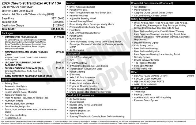 Used 2024 Chevrolet TrailBlazer ACTIV w/ Convenience Package FWD image 15