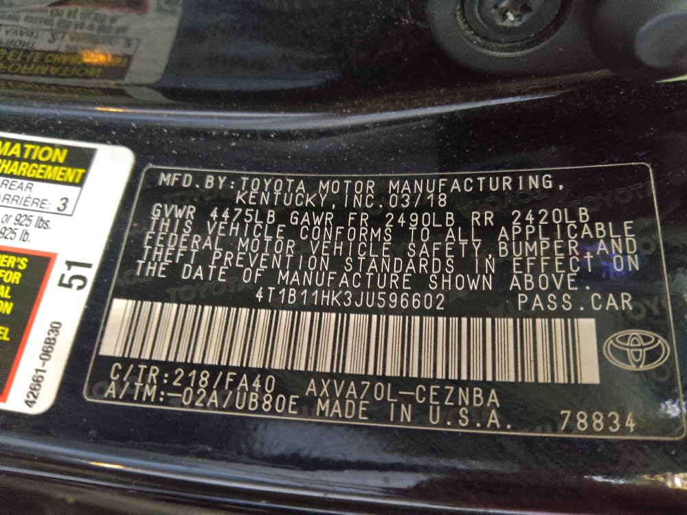 Used 2018 Toyota Camry LE w/ Convenience Package FWD image 33