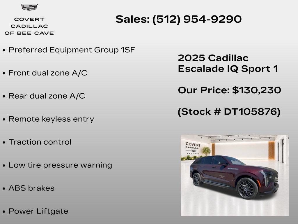 New 2025 Cadillac Escalade IQ Sport 1 w/ LPO, ONYX Package AWD/4WD image 10