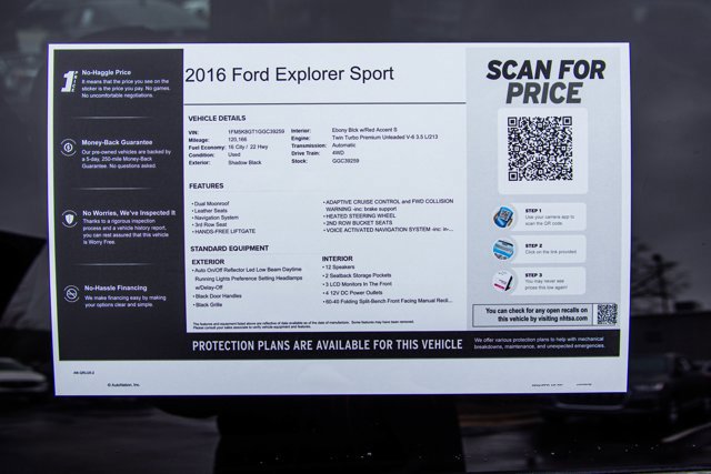 Used 2016 Ford Explorer Sport w/ Equipment Group 401A AWD/4WD image 29