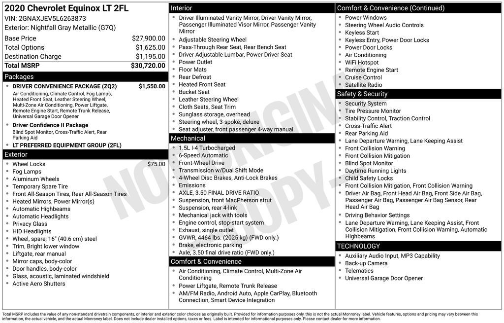 Used 2020 Chevrolet Equinox LT w/ Driver Convenience Package FWD image 5