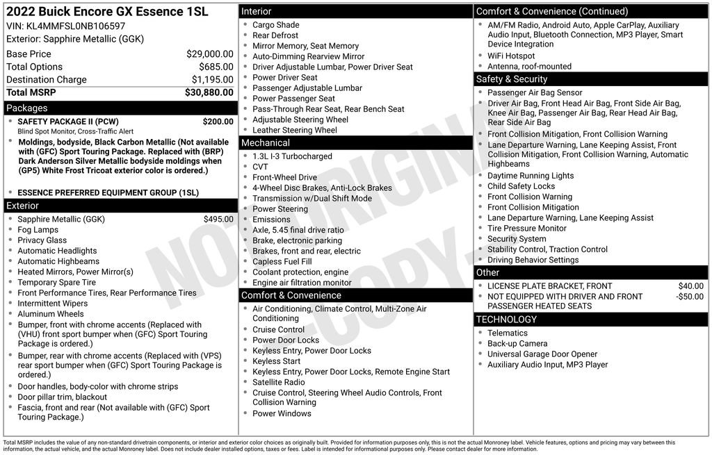Used 2022 Buick Encore GX Essence w/ Safety Package II image 6