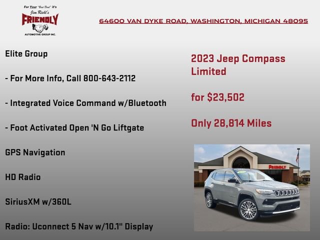 Used 2023 Jeep Compass Limited w/ Elite Group image 25
