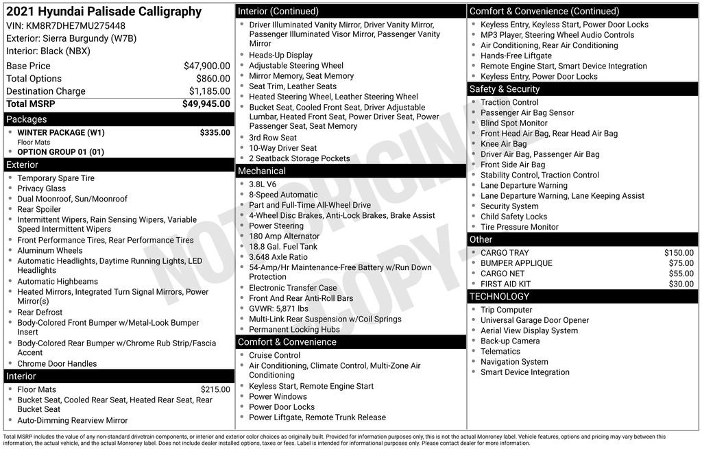 Used 2021 Hyundai Palisade Calligraphy w/ Winter Package AWD/4WD image 3