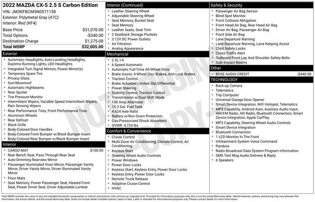 Used 2022 MAZDA CX-5 Carbon Edition AWD/4WD image 2