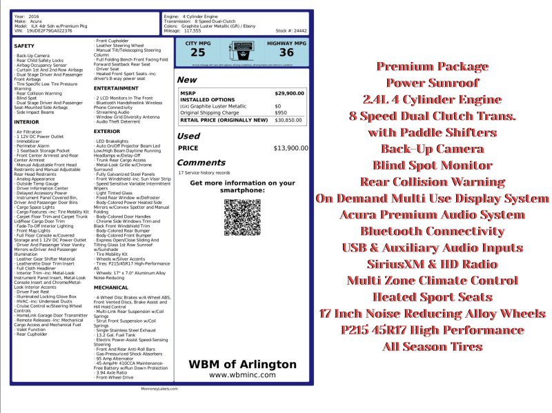 Used 2016 Acura ILX FWD with Premium Package image 2