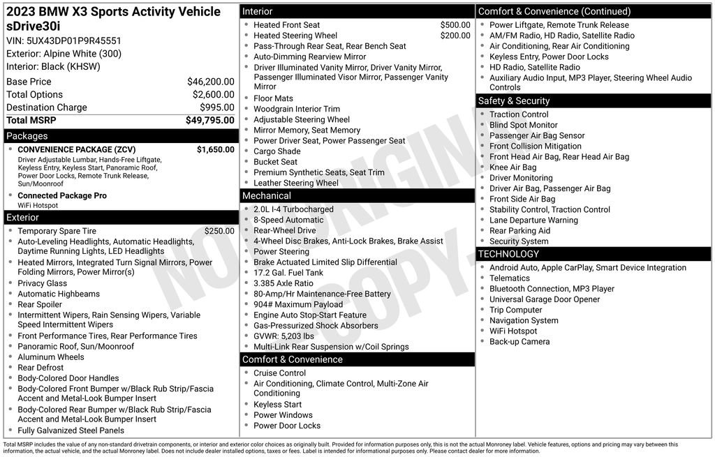 Used 2023 BMW X3 sDrive30i image 59